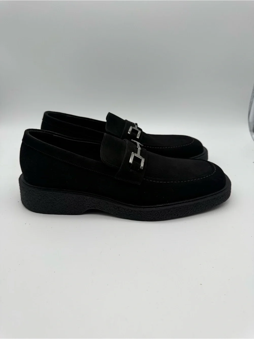 BRAND NEW Rare Vintage Italy Gucci Loafers Black Suede 110 0269 Men’s Size 7.5